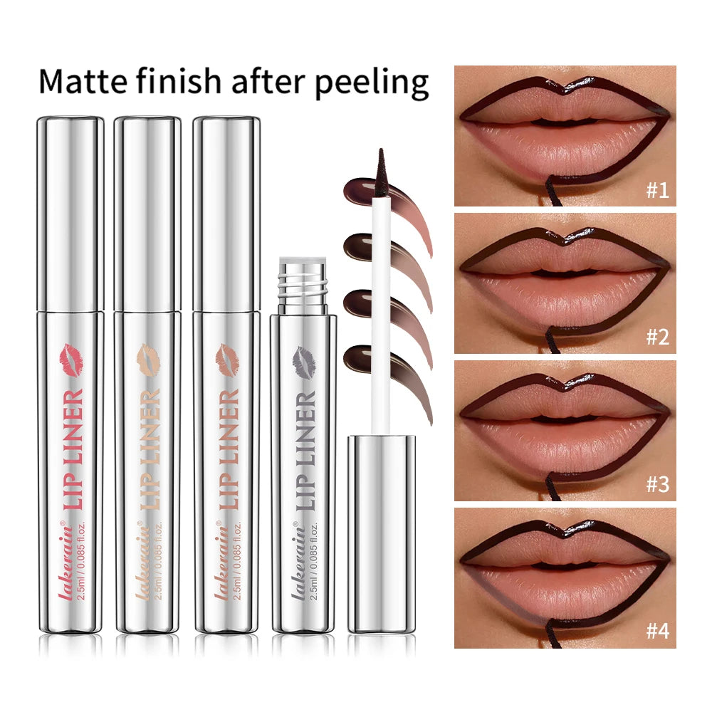 Waterproof Lip Liner Peel off Tattoo Lipgloss Waterproof Long Lasting Matte Lip Tint Brown Contour Tear-Off Lips Stain Cosmetic